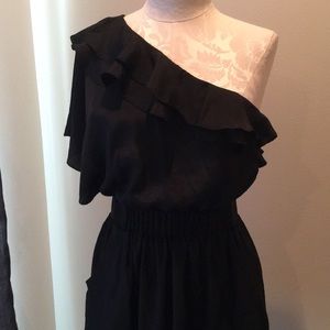 Black off the shoulder dress with pockets